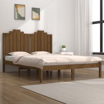 vidaXL Cadru de pat, maro miere, 200x200 cm, lemn masiv de pin