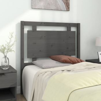 vidaXL Tăblie de pat, gri, 95,5x4x100 cm, lemn masiv de pin