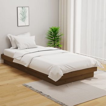 vidaXL Cadru de pat, maro miere, 90x200 cm, lemn masiv de pin