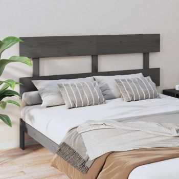 vidaXL Tăblie de pat, gri, 154x3x81 cm, lemn masiv de pin