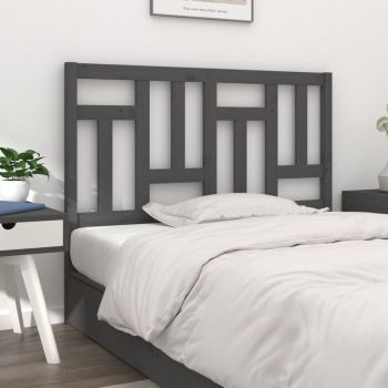 vidaXL Tăblie de pat, gri, 145,5x4x100 cm, lemn masiv de pin