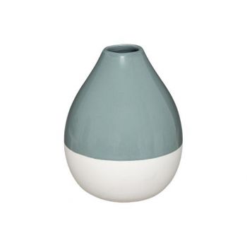 Vaza Ceramica Alb&Verde, H16 cm