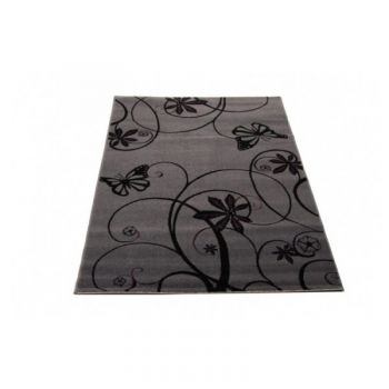 Covor Tatoo 32GMG floral negru dreptunghiular 70 x 140 cm ieftina