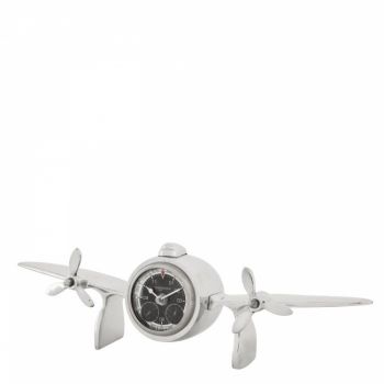 Ceas de Masa Asimetric din Aluminiu Argintiu Commander H14xL46cm