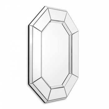 Oglinda Asimetrica cu rama din Sticla securizata Argintiu SERENO H106xL80cm
