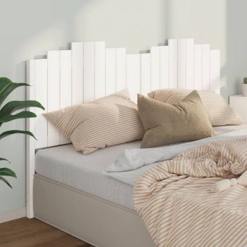 vidaXL Tăblie de pat, alb, 186x4x110 cm, lemn masiv de pin
