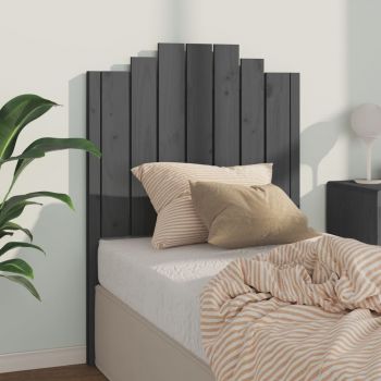 vidaXL Tăblie de pat, gri, 81x4x110 cm, lemn masiv de pin