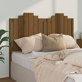 vidaXL Tăblie de pat, maro miere, 141x4x110 cm, lemn masiv de pin