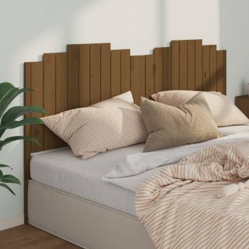 vidaXL Tăblie de pat, maro miere, 206x4x110 cm, lemn masiv de pin