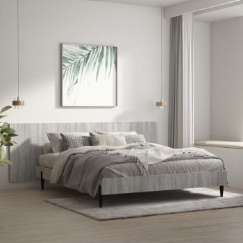vidaXL Tăblie pat de perete, gri sonoma, 240x1,5x80 cm, lemn compozit