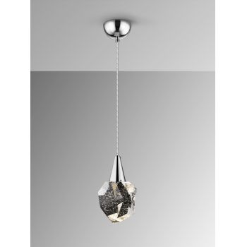 Pendul din Metal si Sticla Argintiu/Transparent D12xH140cm Aquaria