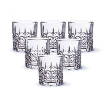 Set 6 pahare de Whisky din Sticla Transparent 330ml Cascade