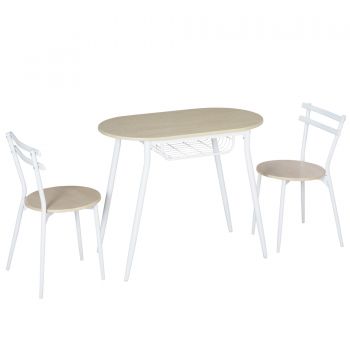 HOMCOM Set de masa cu scaune, Set mobilier pentru bucatarie, masa din MDF, masa de bucatarie | AOSOM RO