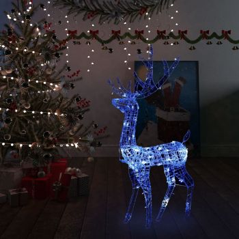 vidaXL Decorațiune de Crăciun ren 140 LED-uri albastru 120 cm acril