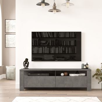 Comoda TV din pal, cu 2 usi Luca LC1-RG Gri, l140xA40xH41,8 cm