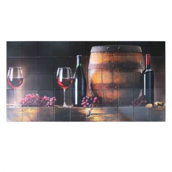 Panou decorativ, PVC, model vin, maro si negru, 96x48.5 cm,