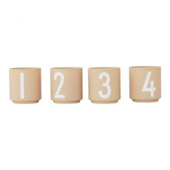 Set de 4 cești din imitație de porțelan Design Letters, 0,5 l