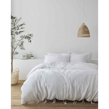 Lenjerie de pat albă din muselină 200x200 cm Afra - Pineapple Elephant ieftina