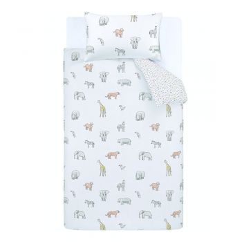 Lenjerie de pat din bumbac pentru copii 150x120 cm Zoo Animals - Bianca