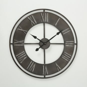 Ceas de Perete Rotund cu rama din Metal Negru Duro D78cm