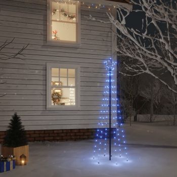 vidaXL Brad de Crăciun, 108 LED-uri albastre, 180 cm, cu țăruș,