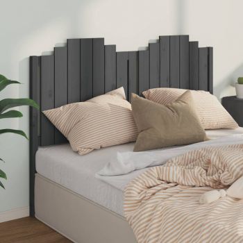 vidaXL Tăblie de pat, gri, 166x4x110 cm, lemn masiv de pin