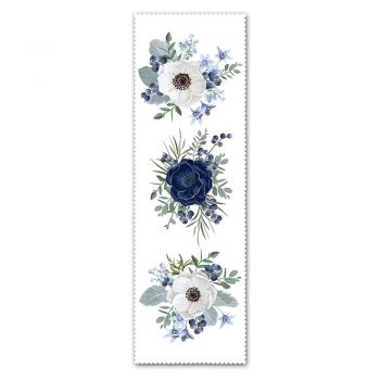 Albastru și alb de masă runner 140x45 cm - Minimalist Cushion Covers