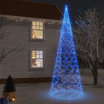 vidaXL Brad de Crăciun cu țăruș, 3000 LED-uri, albastru, 800 cm