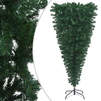 vidaXL Set brad Crăciun artificial inversat cu LED-uri&globuri, 120 cm