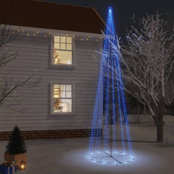 vidaXL Brad de Crăciun conic, 1134 LED-uri, albastru, 230x800 cm