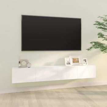 vidaXL Dulapuri TV de perete 2 buc. alb 100x30x30 cm lemn compozit