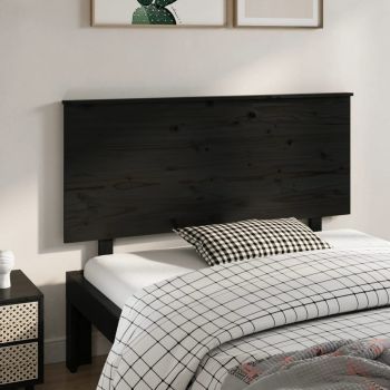 vidaXL Tăblie de pat, negru, 139x6x82,5 cm, lemn masiv de pin