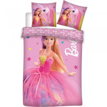 Set lenjerie pat copii Barbie 100x135 + 40x60 SunCity