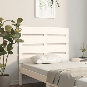 vidaXL Tăblie de pat, alb, 75x3x80 cm, lemn masiv de pin