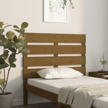 vidaXL Tăblie de pat, maro miere, 100x3x80 cm, lemn masiv de pin