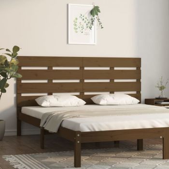 vidaXL Tăblie de pat, maro miere, 120x3x80 cm, lemn masiv de pin
