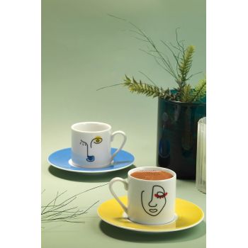 Set de cafea Kutahya Porselen, RU04KT42011335, 4 piese, portelan