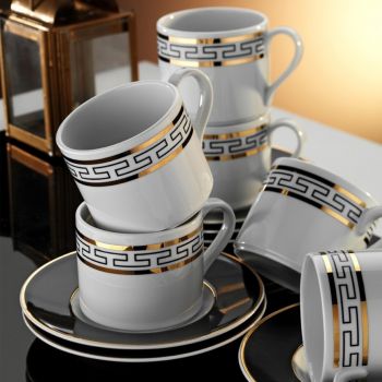 Set de cafea Kutahya Porselen, RU12KT4307045, 12 piese, portelan ieftin