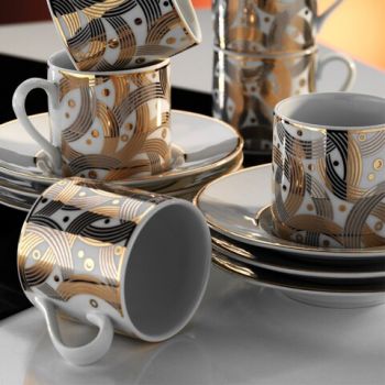 Set de cafea Kutahya Porselen, RU12KT4307055, 12 piese, portelan