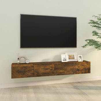 vidaXL Comode TV, 2 buc., stejar fumuriu, 100x30x30 cm, lemn prelucrat