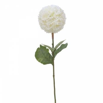 Fir de floare artificiala din Plastic Alb Snowball D15xH76cm