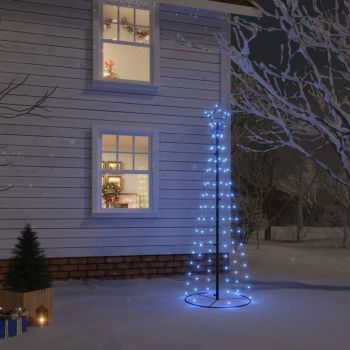 vidaXL Brad de Crăciun conic, 108 LED-uri, albastru, 70x180 cm
