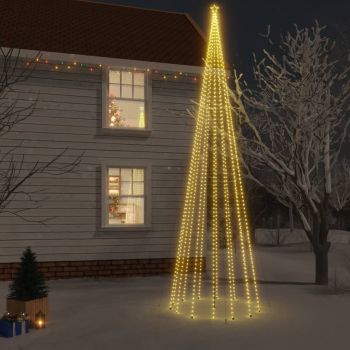 vidaXL Brad de Crăciun, 1134 LED-uri, alb cald, 800 cm, cu țăruș
