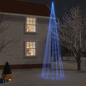 vidaXL Brad de Crăciun, 1134 LED-uri, albastru, 800 cm, cu țăruș