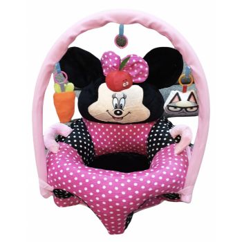 Fotoliu bebe cu spatar si arcada - Minnie Mouse 3D, roz, din plus