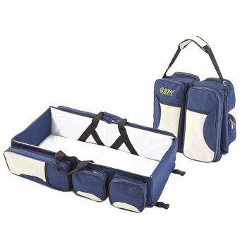 Patut portabil si geanta multifunctionala pentru accesoriile bebelusilor, albastru ieftin