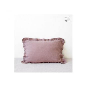 Față de pernă roz din in 50x60 cm - Linen Tales