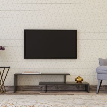 Comoda TV Ovit, Kalune Design, 120x30x45 cm, negru/antracit