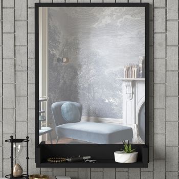 Oglinda decorativa Costa, Tera Home, 45x75 cm, negru ieftina