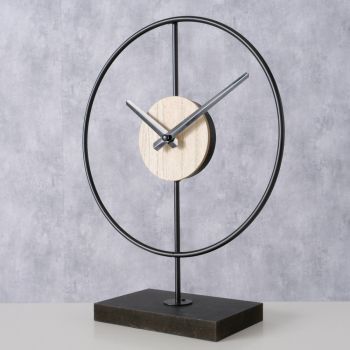 Ceas de masa din Metal Negru L26xH31cm Lumba